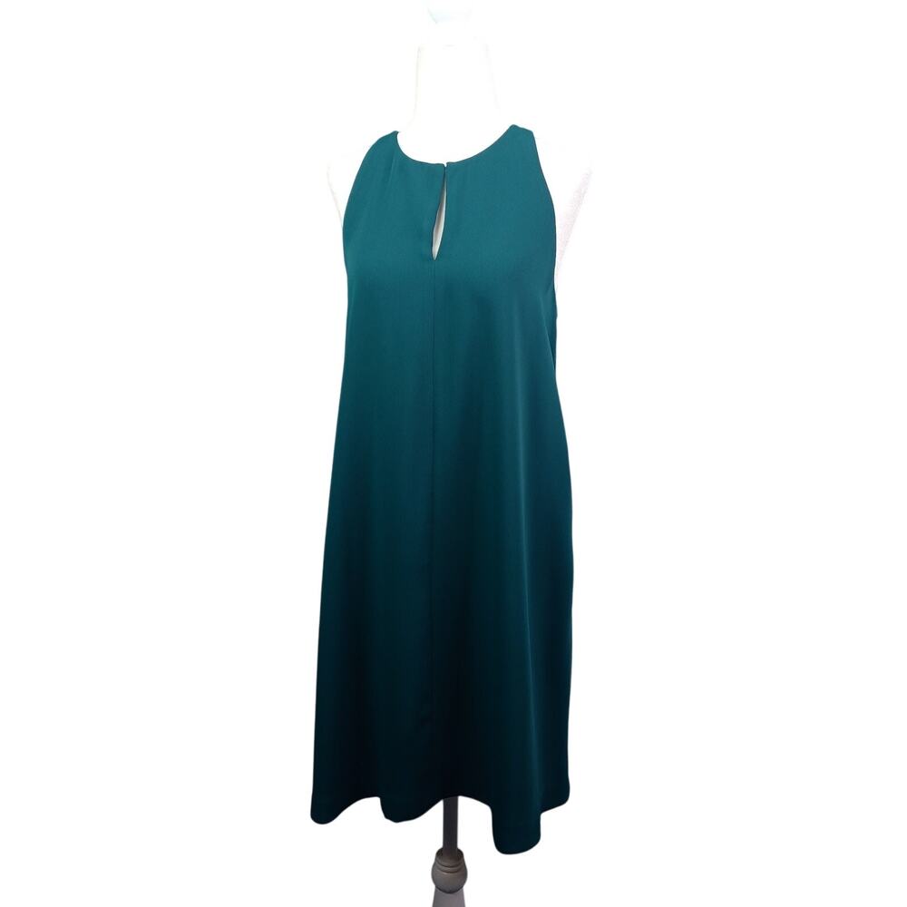 Ann Taylor LOFT Halter High Neck Dress Women XS Green Shift Minimalist Classic
